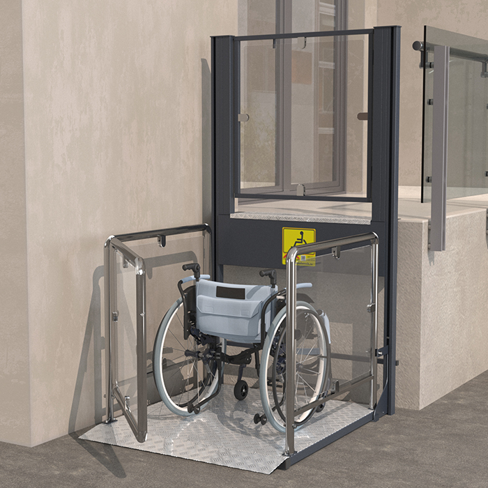 Вертикальный подъемник для инвалидов по ТУ Модель: ПМ-03 с оргстеклом